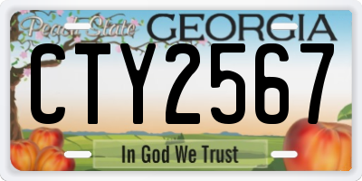 GA license plate CTY2567