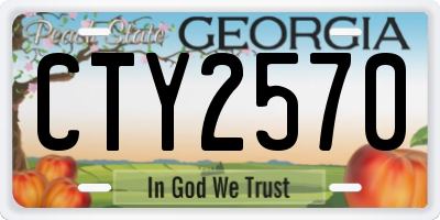 GA license plate CTY2570