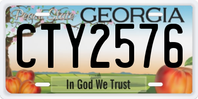 GA license plate CTY2576