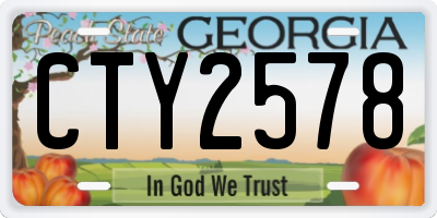 GA license plate CTY2578