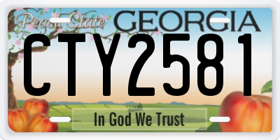 GA license plate CTY2581