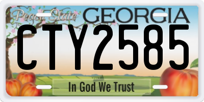 GA license plate CTY2585