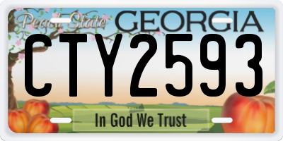 GA license plate CTY2593