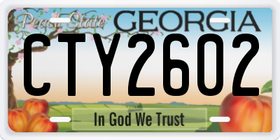GA license plate CTY2602