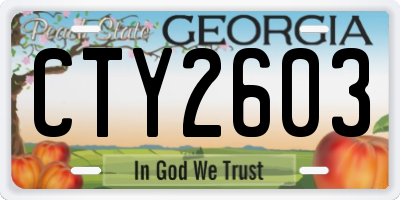 GA license plate CTY2603