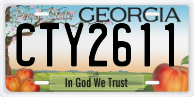 GA license plate CTY2611