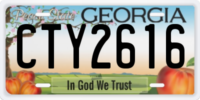 GA license plate CTY2616