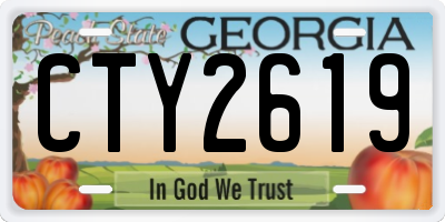 GA license plate CTY2619