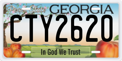 GA license plate CTY2620