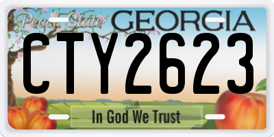 GA license plate CTY2623
