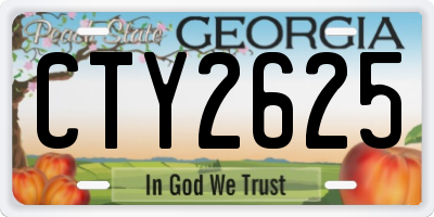 GA license plate CTY2625