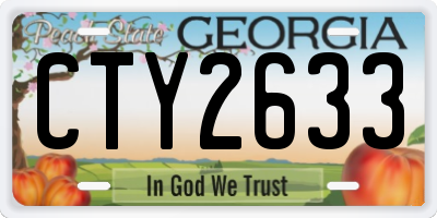 GA license plate CTY2633