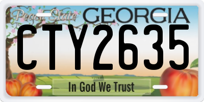 GA license plate CTY2635