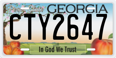 GA license plate CTY2647