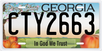 GA license plate CTY2663