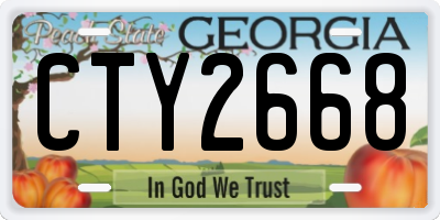 GA license plate CTY2668