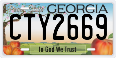 GA license plate CTY2669