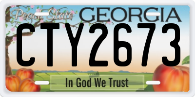 GA license plate CTY2673