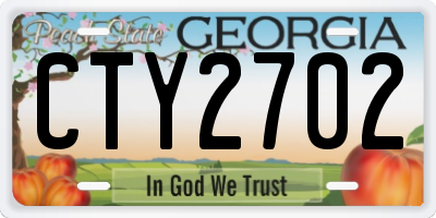GA license plate CTY2702