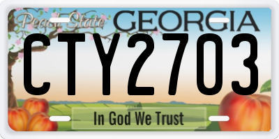 GA license plate CTY2703