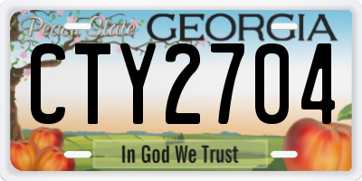 GA license plate CTY2704