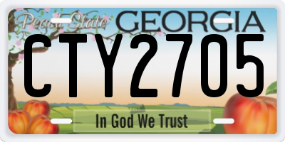 GA license plate CTY2705