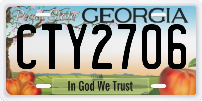 GA license plate CTY2706