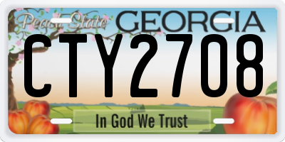 GA license plate CTY2708