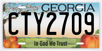 GA license plate CTY2709