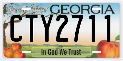 GA license plate CTY2711