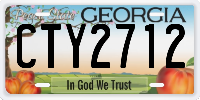 GA license plate CTY2712