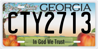 GA license plate CTY2713
