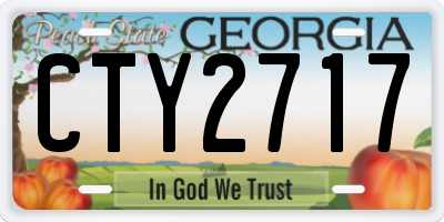 GA license plate CTY2717