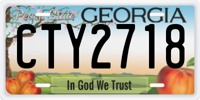 GA license plate CTY2718