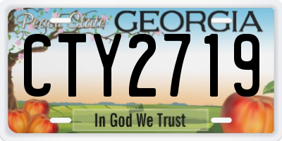 GA license plate CTY2719