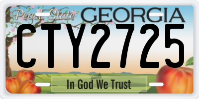 GA license plate CTY2725