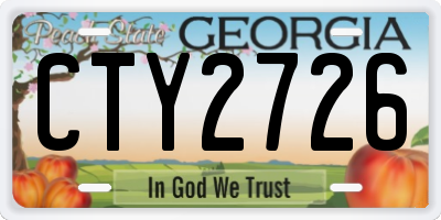 GA license plate CTY2726