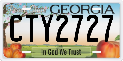 GA license plate CTY2727