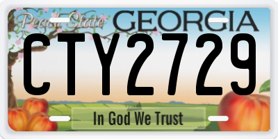 GA license plate CTY2729