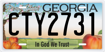 GA license plate CTY2731