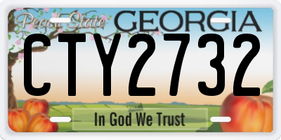 GA license plate CTY2732