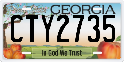 GA license plate CTY2735