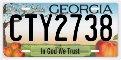 GA license plate CTY2738