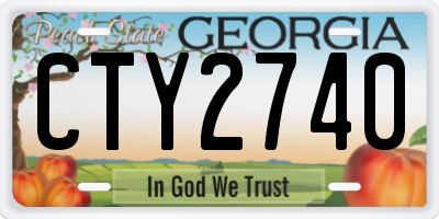 GA license plate CTY2740