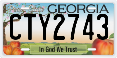 GA license plate CTY2743