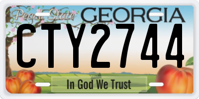 GA license plate CTY2744