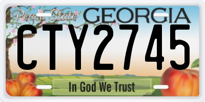 GA license plate CTY2745
