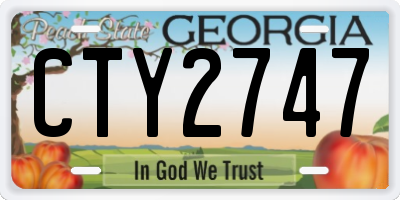 GA license plate CTY2747