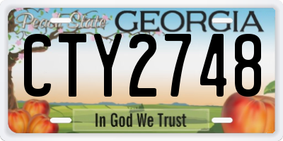 GA license plate CTY2748