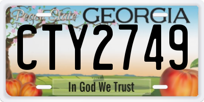 GA license plate CTY2749
